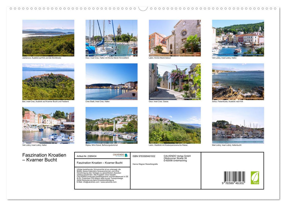 Faszination Kroatien – Kvarner Bucht (CALVENDO Premium Wandkalender 2027)