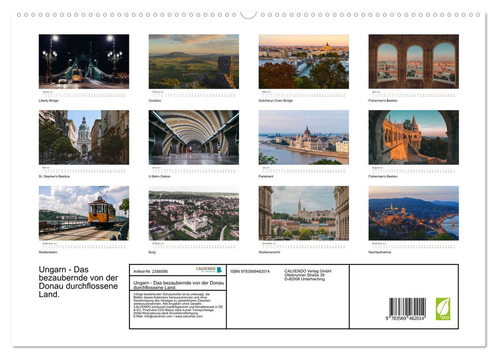 Ungarn - Das bezaubernde von der Donau durchflossene Land. (CALVENDO Wandkalender 2027)