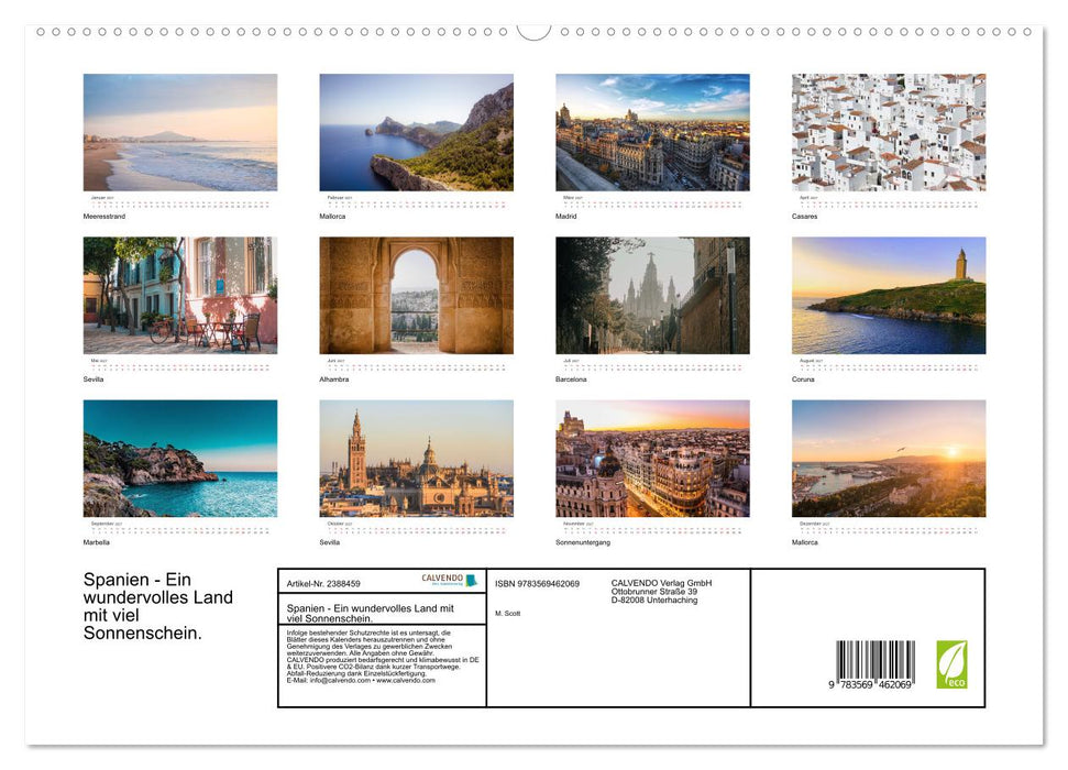 Spanien - Ein wundervolles Land mit viel Sonnenschein. (CALVENDO Wandkalender 2027)