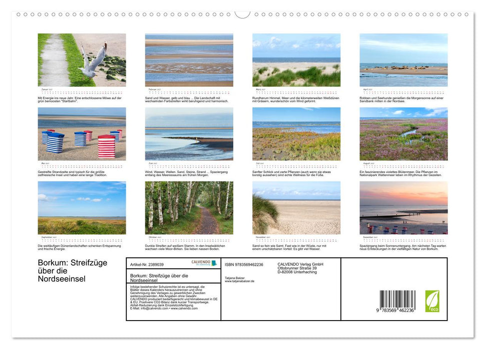Borkum: Streifzüge über die Nordseeinsel (CALVENDO Premium Wandkalender 2027)