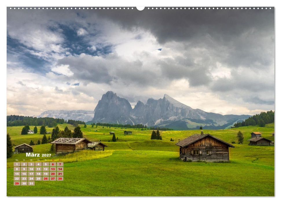 Dolomiten Impression, Hochpustertal, Seiser Alm, Gröden, Val di Fassa (CALVENDO Wandkalender 2027)