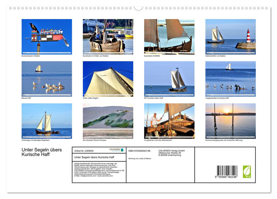 Unter Segeln übers Kurische Haff (CALVENDO Premium Wandkalender 2027)