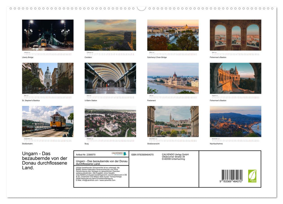 Ungarn - Das bezaubernde von der Donau durchflossene Land. (CALVENDO Premium Wandkalender 2027)