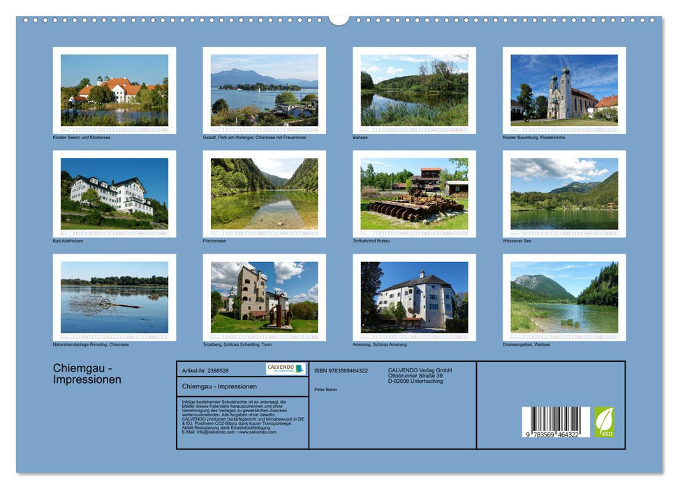 Chiemgau - Impressionen (CALVENDO Wandkalender 2027)