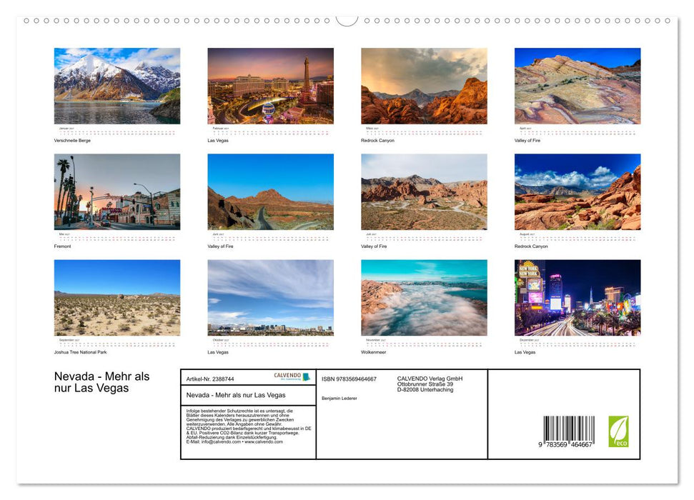 Nevada - Mehr als nur Las Vegas (CALVENDO Premium Wandkalender 2027)