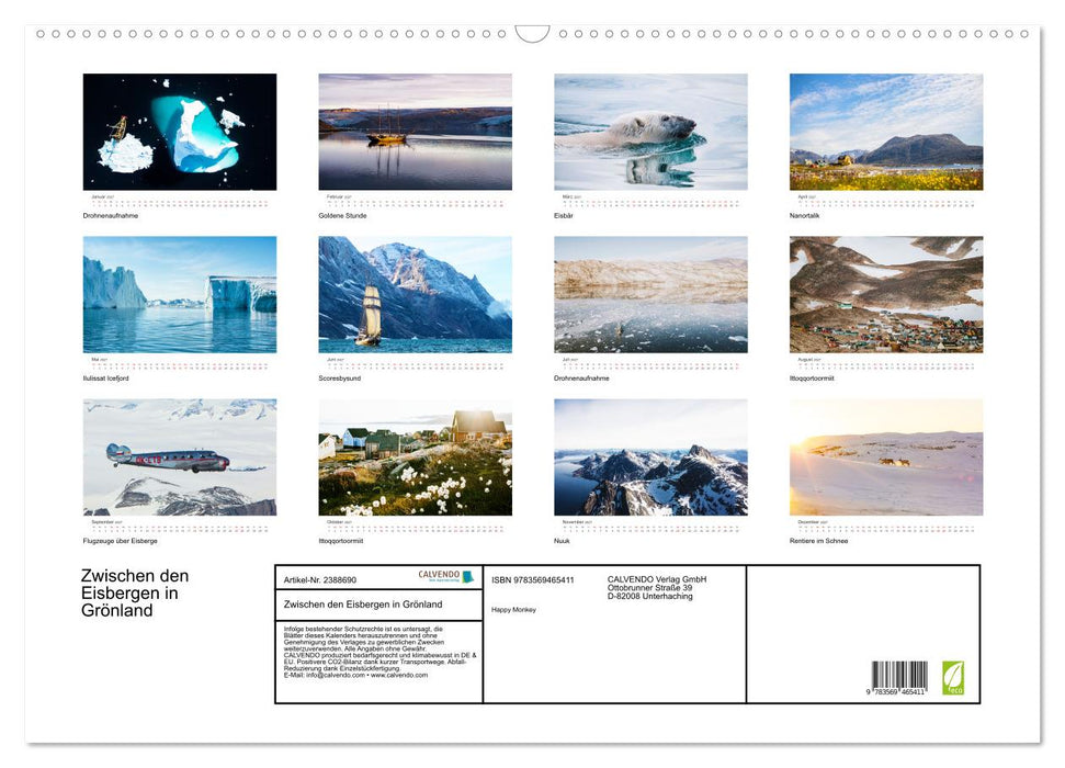 Zwischen den Eisbergen in Grönland (CALVENDO Wandkalender 2027)
