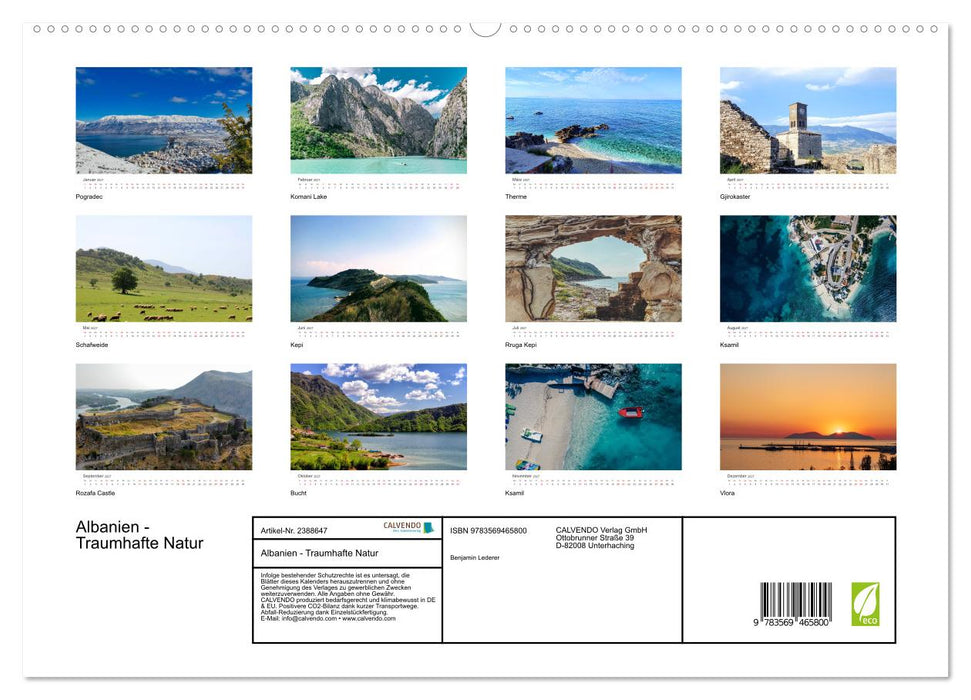 Albanien - Traumhafte Natur (CALVENDO Premium Wandkalender 2027)