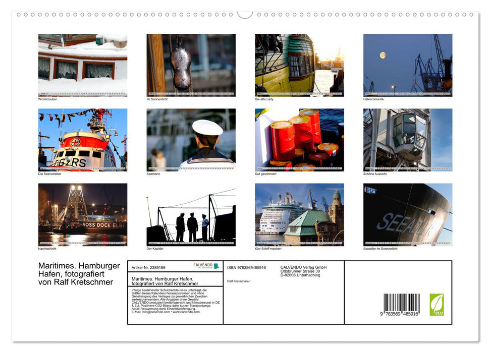 Maritimes. Hamburger Hafen, fotografiert von Ralf Kretschmer (CALVENDO Wandkalender 2027)