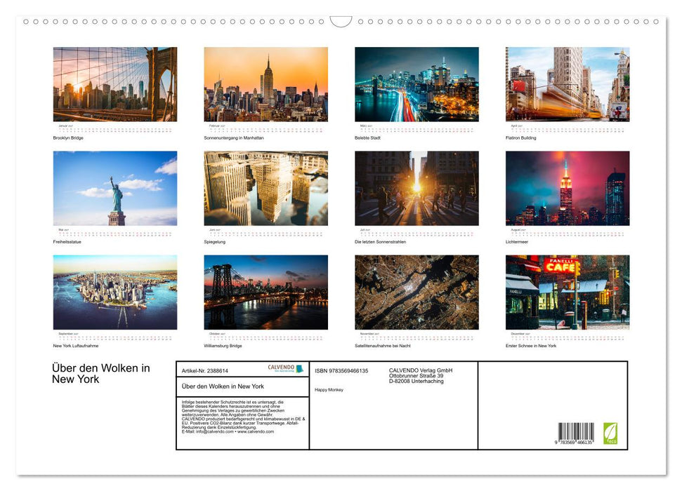 Über den Wolken in New York (CALVENDO Wandkalender 2027)