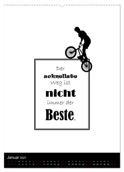 Markante, freche Sprüche rund ums Radfahren (CALVENDO Wandkalender 2027)