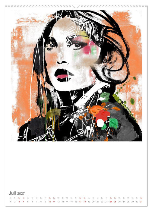 POP UP GIRLS Art Porträts by Ulrike Langen (CALVENDO Premium Wandkalender 2027)