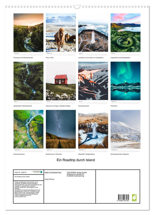 Ein Roadtrip durch Island (CALVENDO Wandkalender 2027)