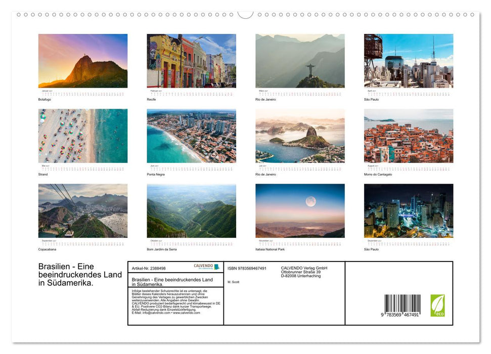 Brasilien - Eine beeindruckendes Land in Südamerika. (CALVENDO Wandkalender 2027)