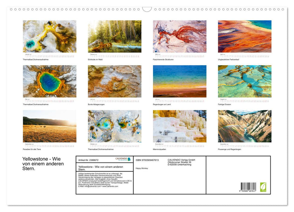 Yellowstone - Wie von einem anderen Stern. (CALVENDO Wandkalender 2027)