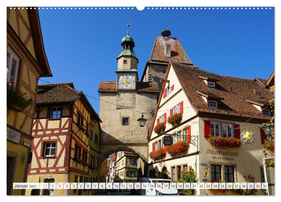 Rothenburg ob der Tauber. Sehenswürdigkeiten. (CALVENDO Premium Wandkalender 2027)
