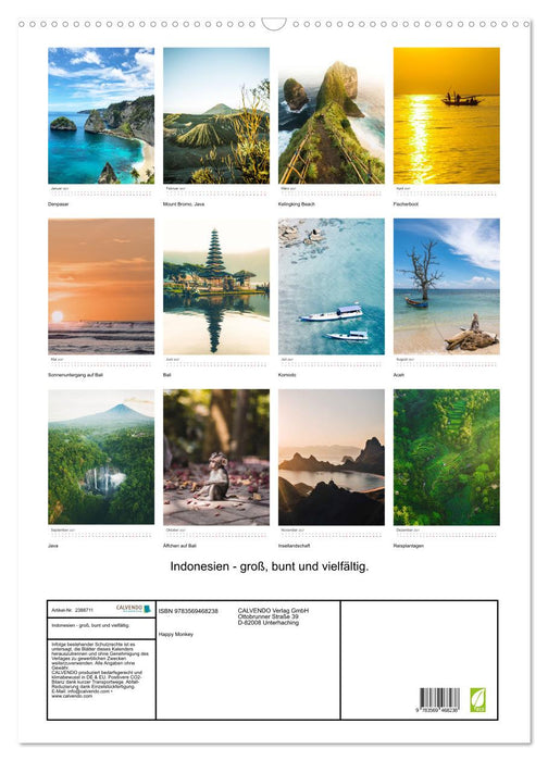 Indonesien - groß, bunt und vielfältig. (CALVENDO Wandkalender 2027)