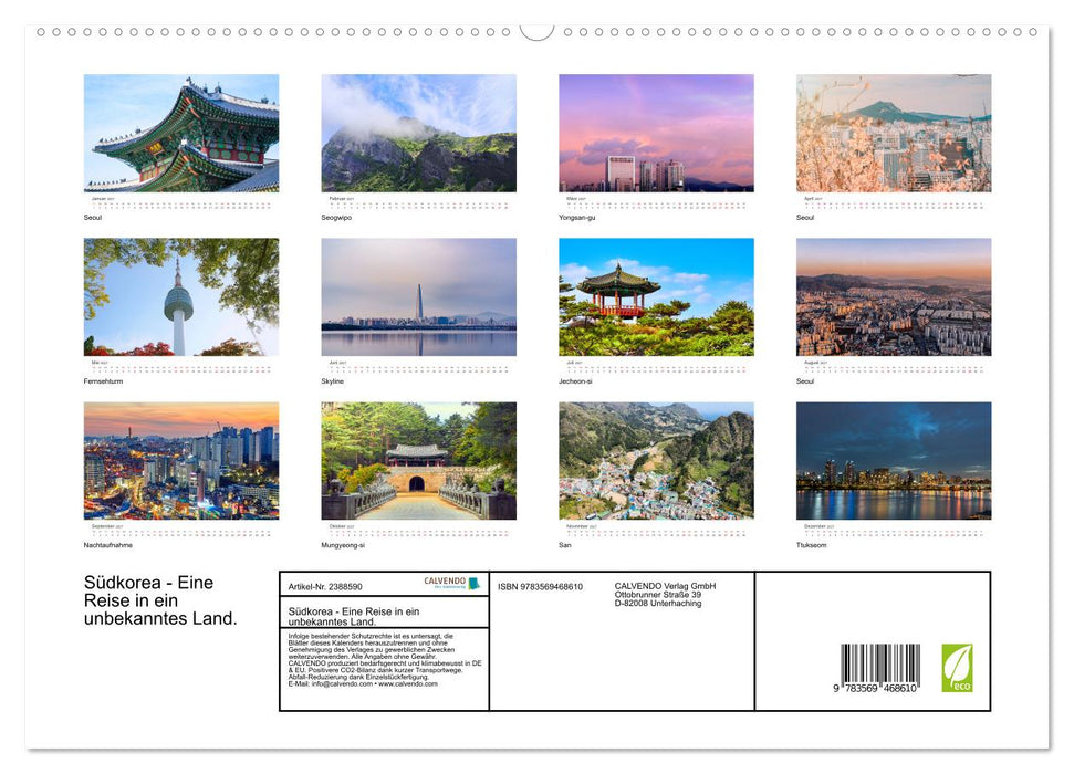 Südkorea - Eine Reise in ein unbekanntes Land. (CALVENDO Premium Wandkalender 2027)
