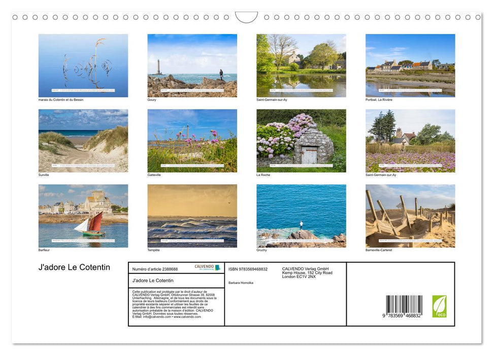J'adore Le Cotentin (CALVENDO Calendrier mensuel 2027)