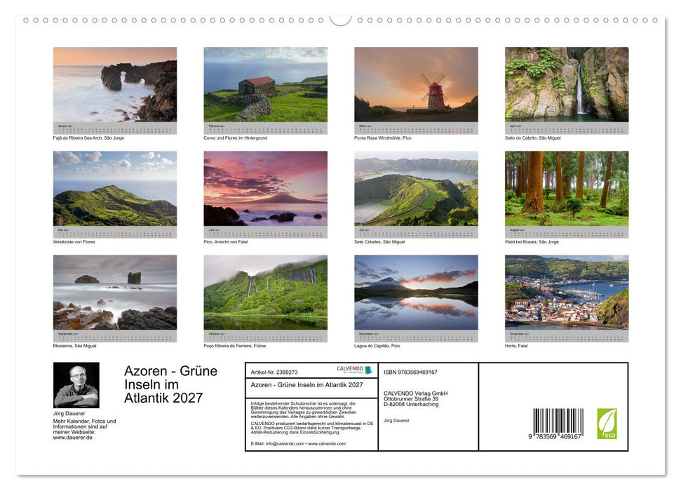 Azoren - Grüne Inseln im Atlantik 2027 (CALVENDO Premium Wandkalender 2027)