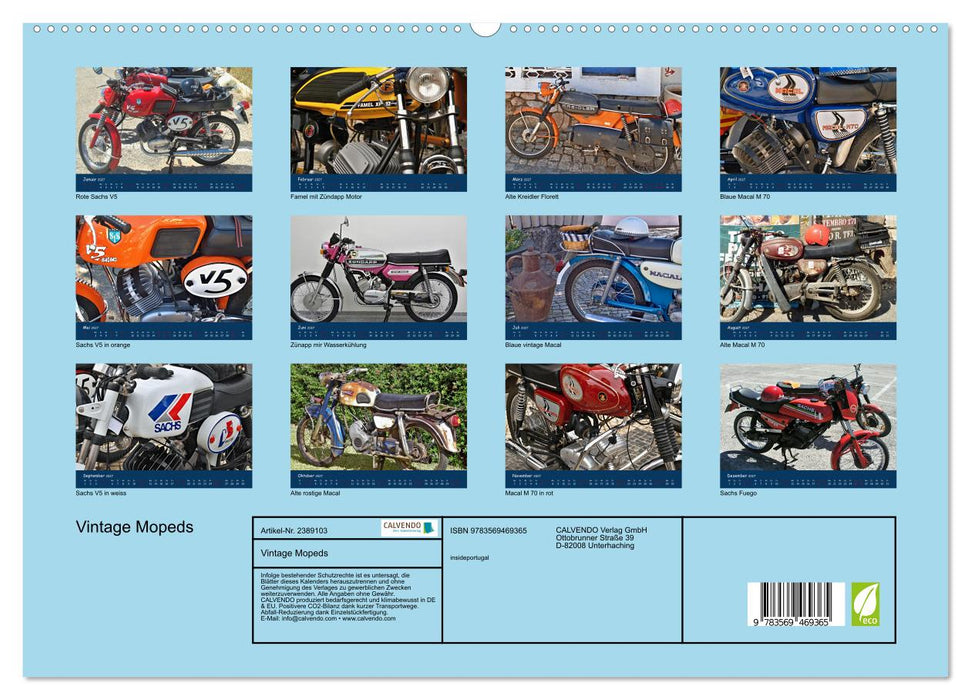 Vintage Mopeds (CALVENDO Wandkalender 2027)