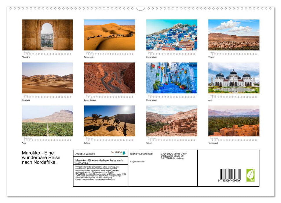 Marokko - Eine wunderbare Reise nach Nordafrika. (CALVENDO Wandkalender 2027)