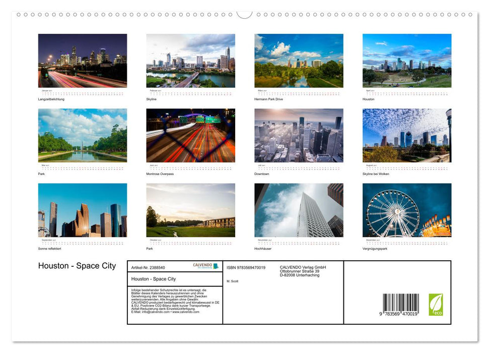 Houston - Space City (CALVENDO Premium Wandkalender 2027)