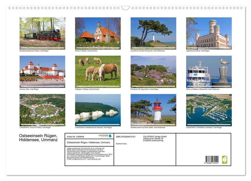 Ostseeinseln Rügen, Hiddensee, Ummanz (CALVENDO Wandkalender 2027)