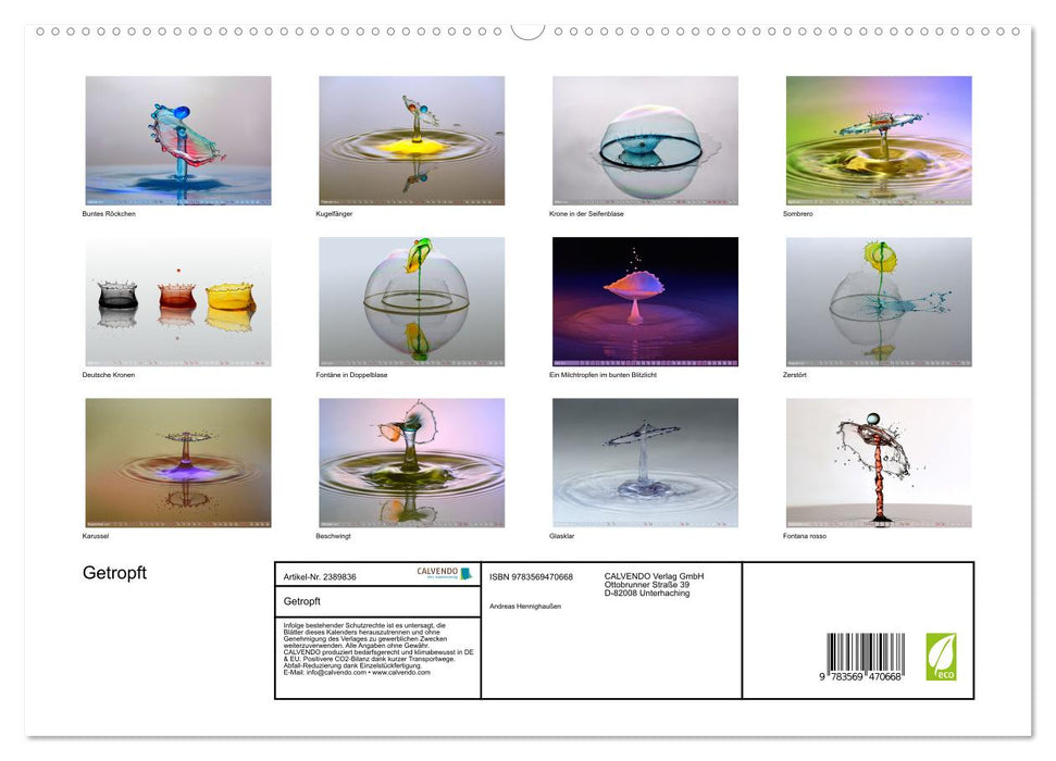 Getropft (CALVENDO Wandkalender 2027)