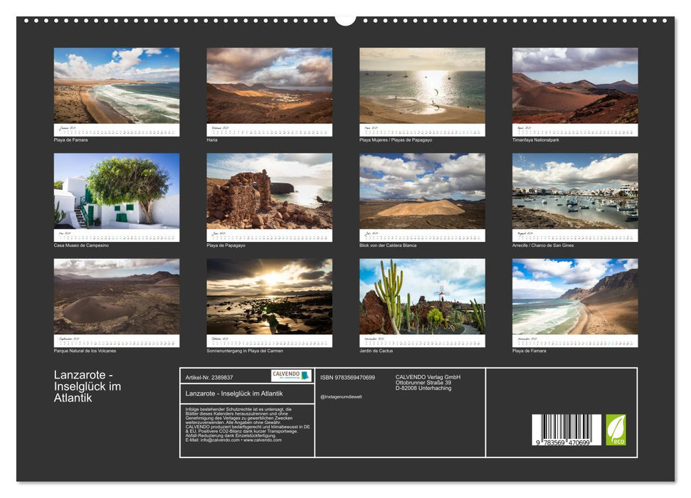 Lanzarote - Inselglück im Atlantik (CALVENDO Wandkalender 2027)