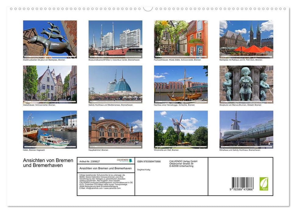Ansichten von Bremen und Bremerhaven (CALVENDO Wandkalender 2027)