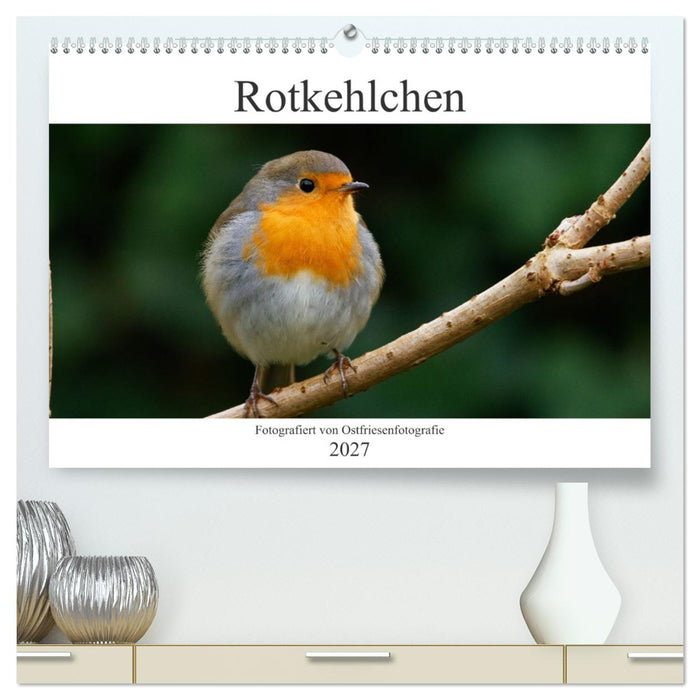 Rotkehlchen - Fotografiert von Ostfriesenfotografie (CALVENDO Premium Wandkalender 2027)