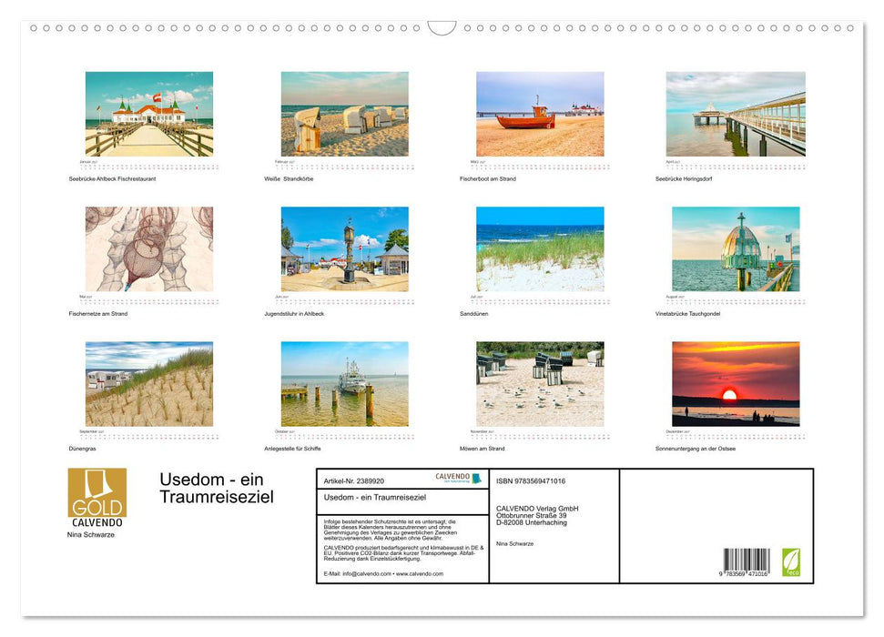 Usedom - ein Traumreiseziel (CALVENDO Wandkalender 2027)