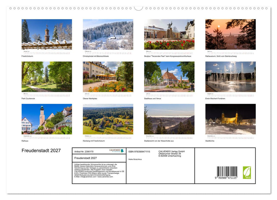 Freudenstadt 2027 (CALVENDO Premium Wandkalender 2027)
