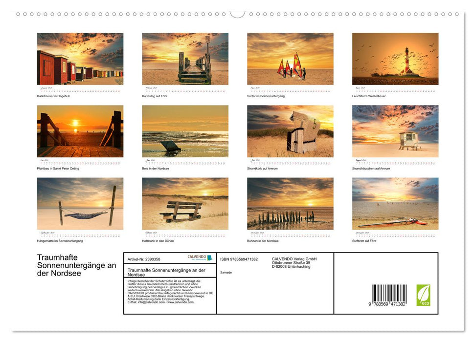 Traumhafte Sonnenuntergänge an der Nordsee (CALVENDO Wandkalender 2027)