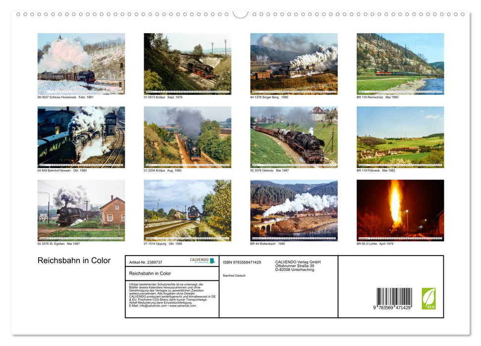 Reichsbahn in Color (CALVENDO Wandkalender 2027)