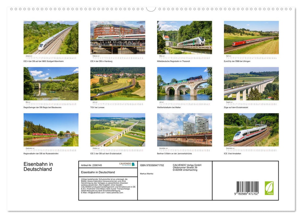 Eisenbahn in Deutschland (CALVENDO Premium Wandkalender 2027)