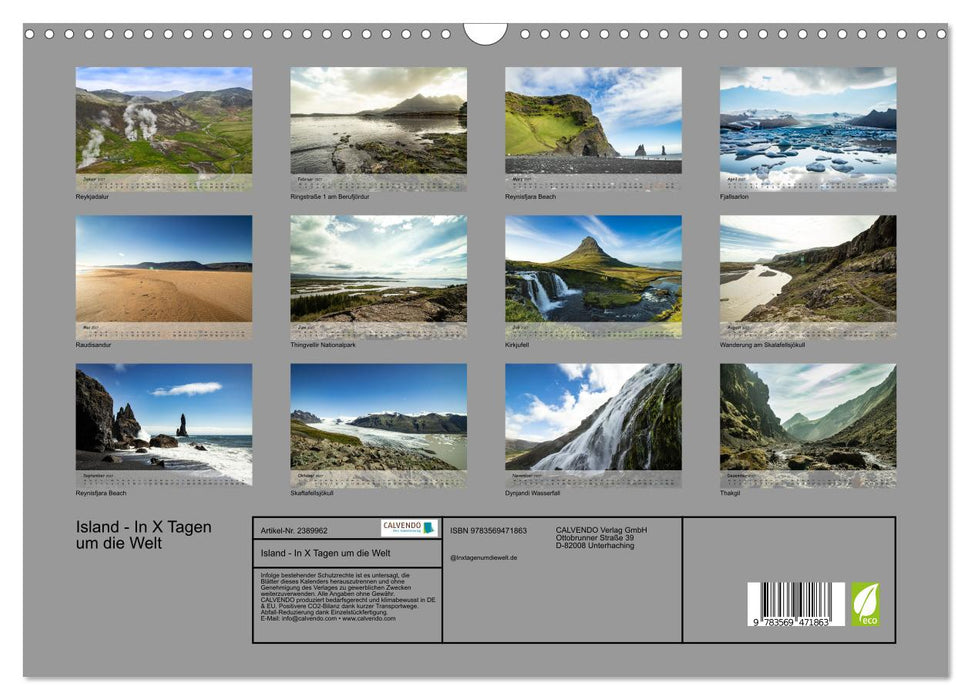 Island - In X Tagen um die Welt (CALVENDO Wandkalender 2027)