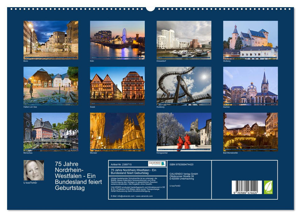 75 Jahre Nordrhein-Westfalen - Ein Bundesland feiert Geburtstag (CALVENDO Wandkalender 2027)