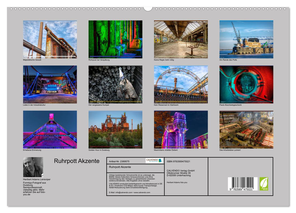 Ruhrpott Akzente (CALVENDO Premium Wandkalender 2027)
