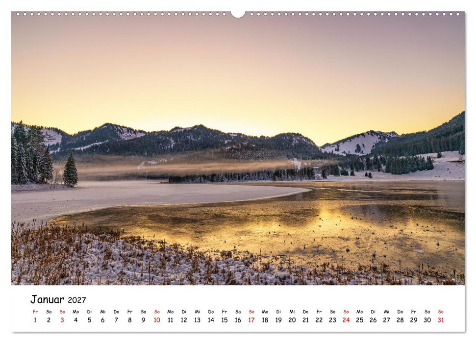 Malerische Seen im bayerischen Voralpenland (CALVENDO Wandkalender 2027)