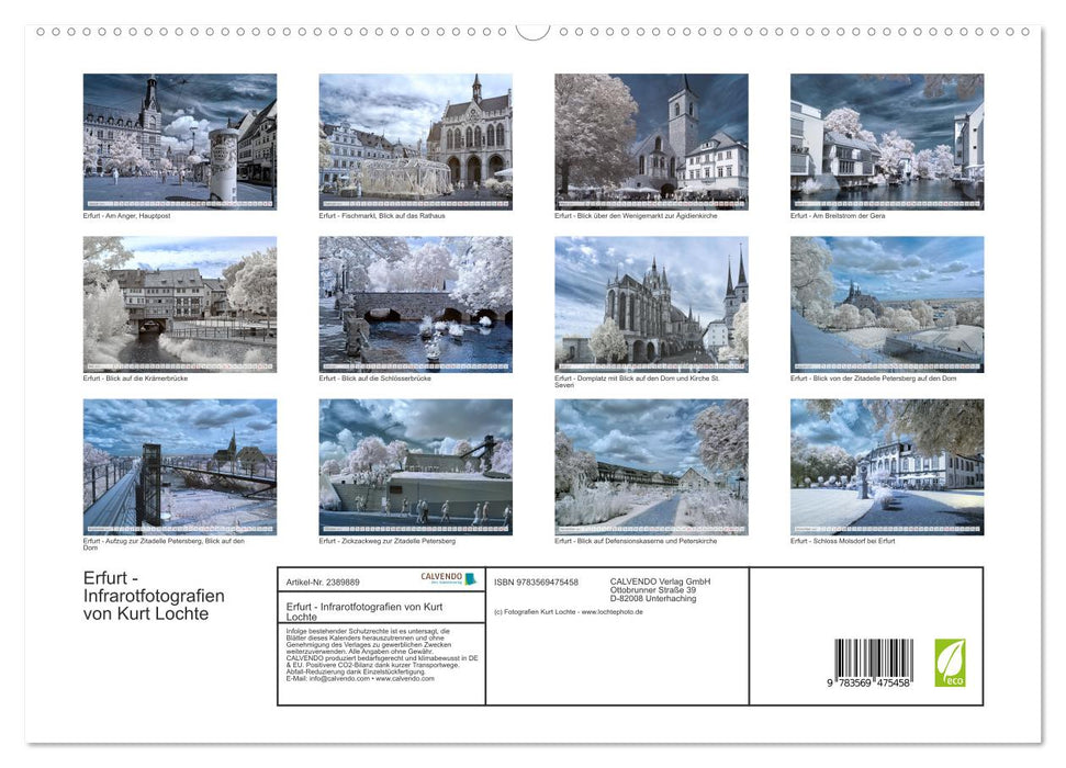 Erfurt - Infrarotfotografien von Kurt Lochte (CALVENDO Wandkalender 2027)
