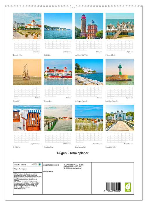 Rügen - Terminplaner (CALVENDO Premium Wandkalender 2027)
