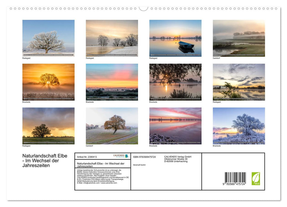 Naturlandschaft Elbe - Im Wechsel der Jahreszeiten (CALVENDO Wandkalender 2027)