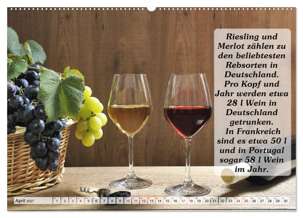 Wissenswertes über Wein (CALVENDO Wandkalender 2027)