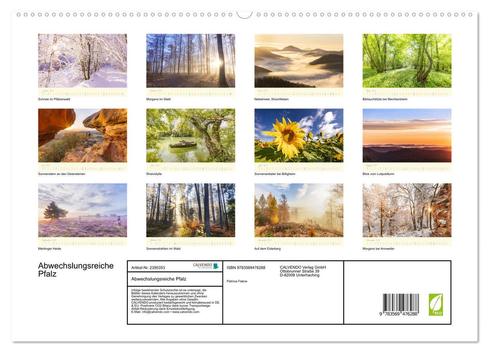 Abwechslungsreiche Pfalz (CALVENDO Wandkalender 2027)