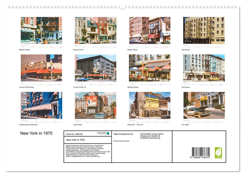 New York in 1975 (CALVENDO Premium Wandkalender 2027)