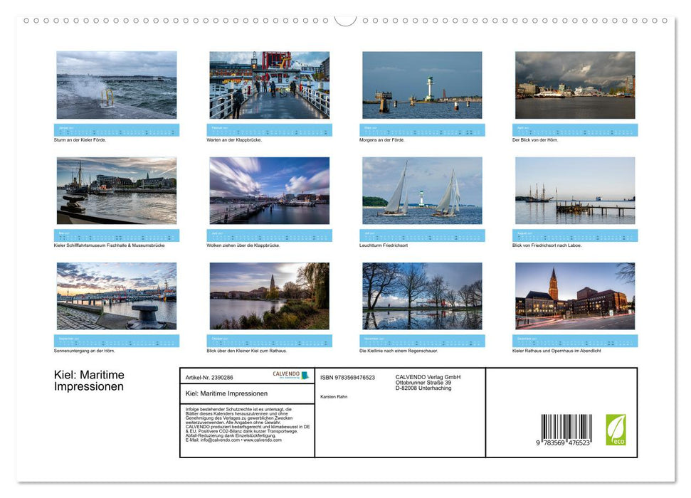 Kiel: Maritime Impressionen (CALVENDO Premium Wandkalender 2027)