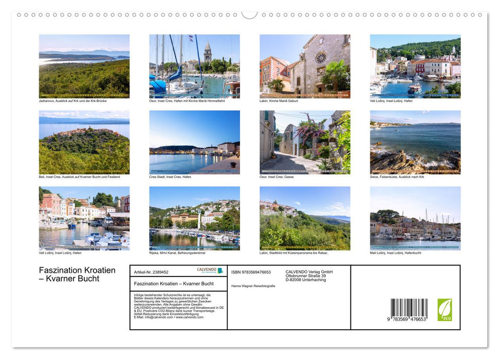 Faszination Kroatien – Kvarner Bucht (CALVENDO Wandkalender 2027)