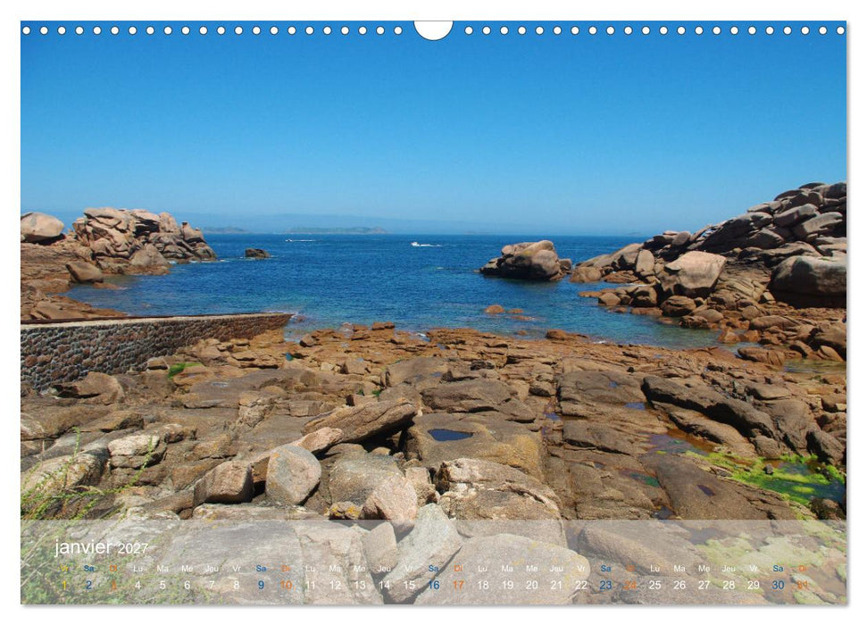 BRETAGNE La Côte de granit rose (CALVENDO Calendrier mensuel 2027)