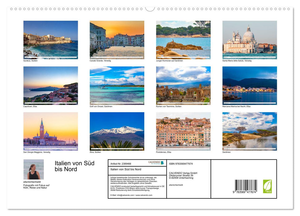 Italien von Süd bis Nord (CALVENDO Premium Wandkalender 2027)